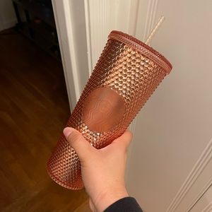 Starbucks rose gold studded cup